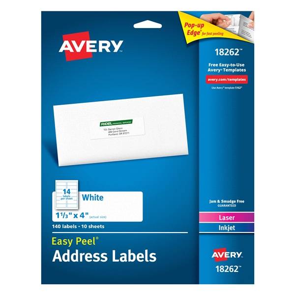 Avery Easy Peel Address Labels- pack Of 140