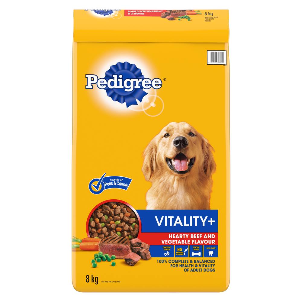 Pedigree Vitality+ Hearty Beef & Vegetable Dry Dog Food