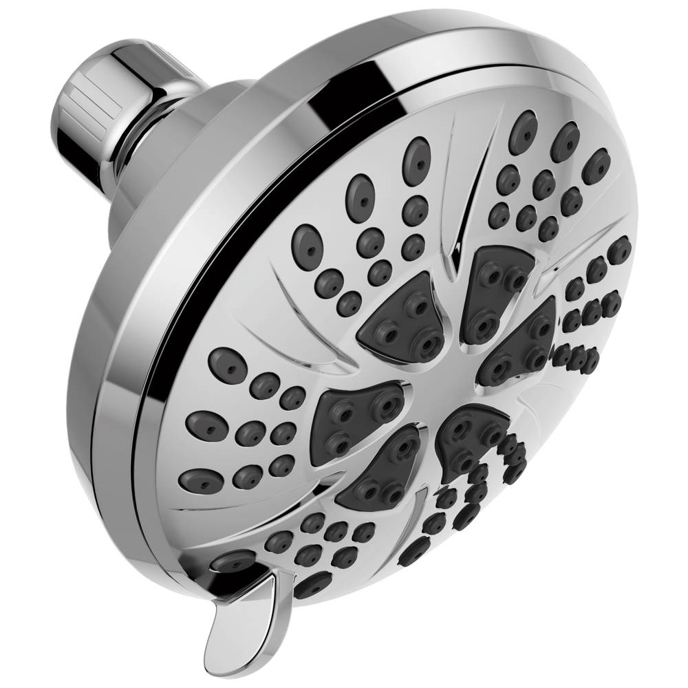 Delta 6-Settings Chrome 4.38-in Round Fixed High Pressure Shower Head 1.75 GPM | 75661