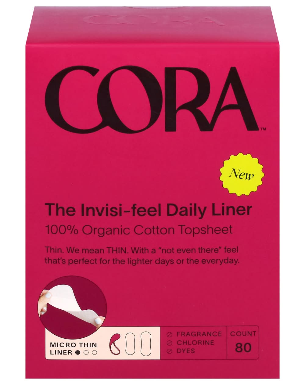 Cora The Invisi-Feel Micro Thin Daily Panty Liner (80 ct)