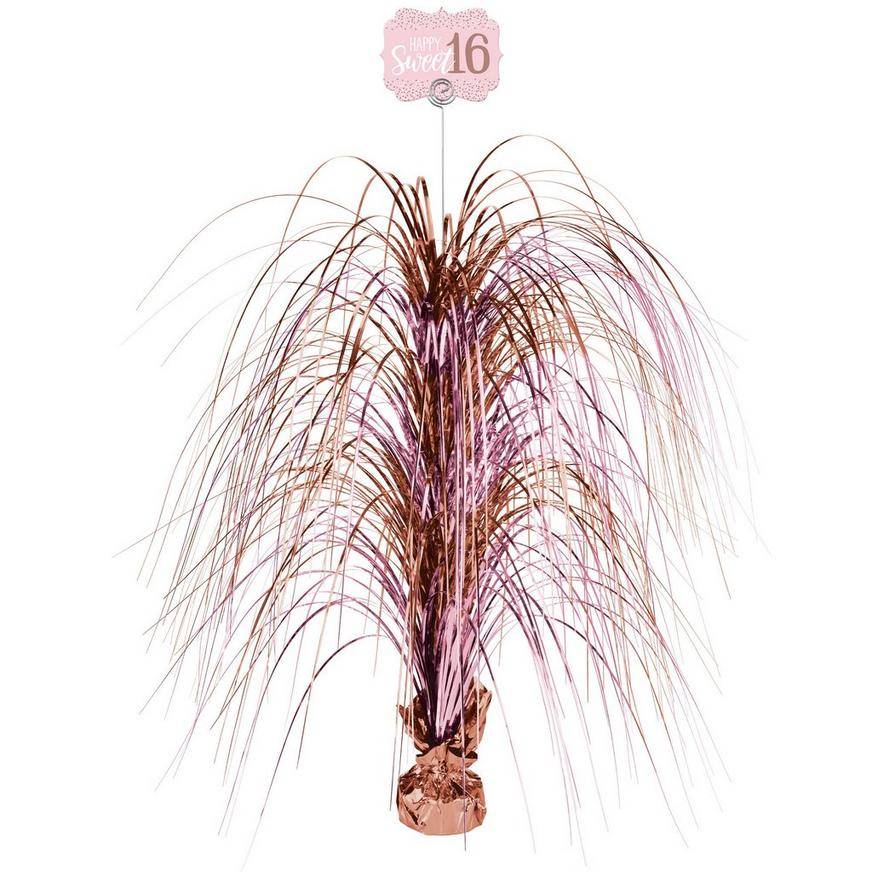 Party City Giant Sweet 16 Spray Centerpiece (rose gold-pink)
