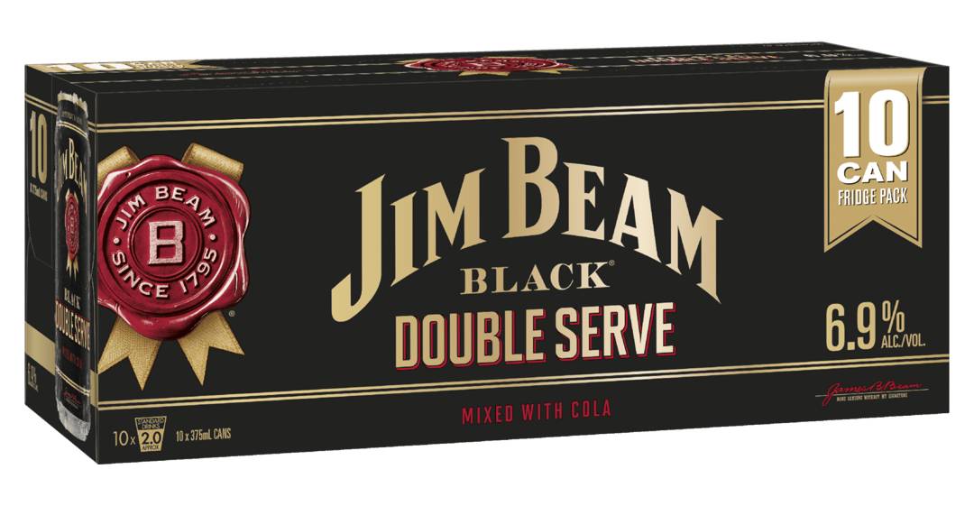 Jim Beam Black & Cola Double Serve Can 10X375mL