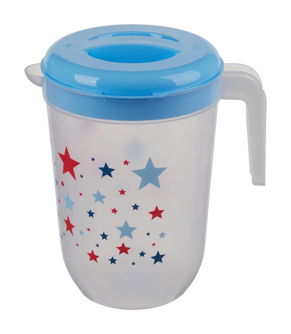 Signature Housewares Patriotic Star Printed Pitcher With Lid & Handle