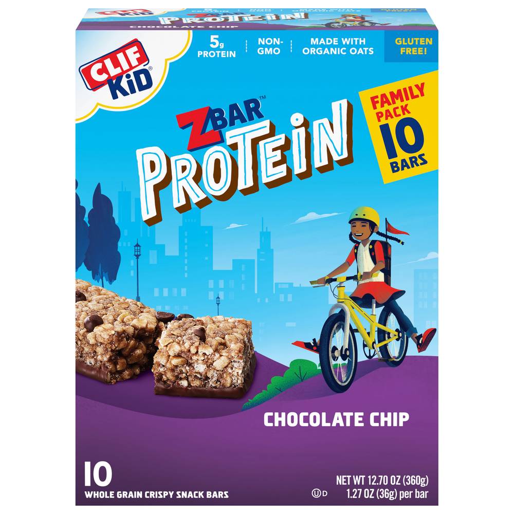 Clif Zbar Protein Chocolate Chip Snack Bars (10 pack, 1.27 oz)