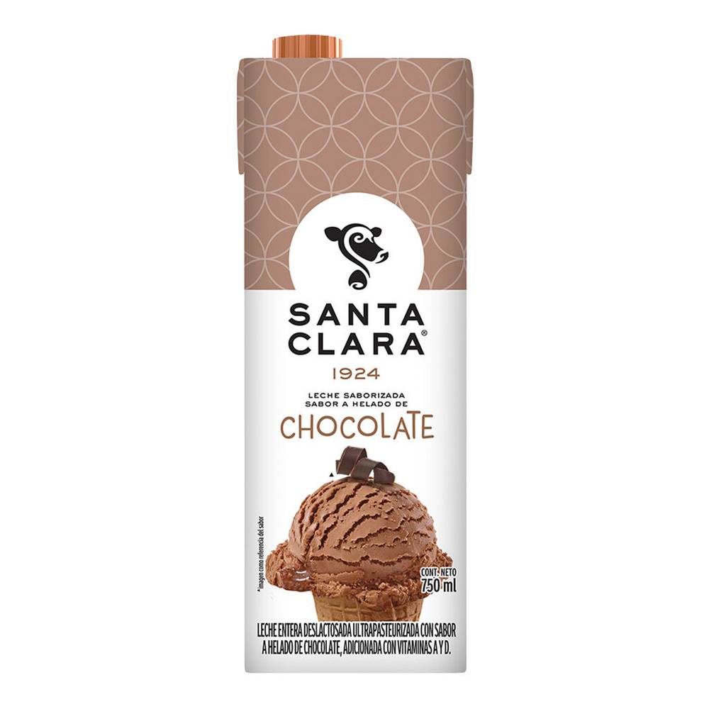 Santa clara  leche sabor helado de chocolate (cartón 750 ml)