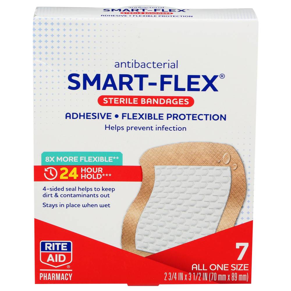 Rite Aid Antibacterial Smart Flex Sterile Bandages One Size (7 ct)