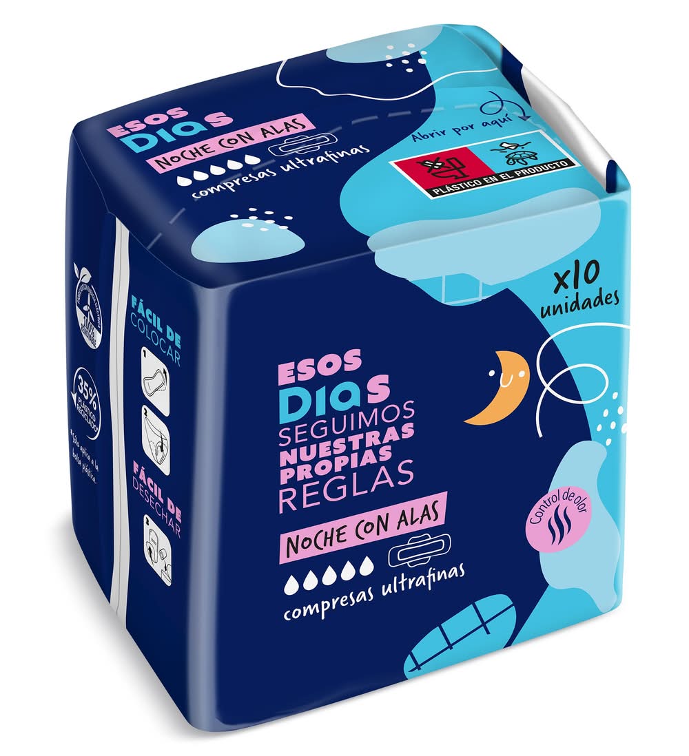 Compresas Ultrafina Noche Con Alas Esos Dias Bolsa 10 Unidades