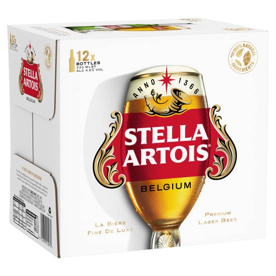 Stella Artois Belgium Premium Lager Beer (12 x 330ml)