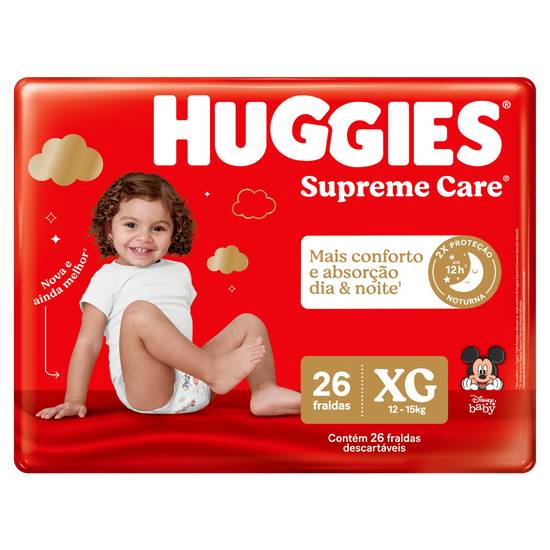 Huggies fralda descartável infantil supreme care (xg)(26 un)