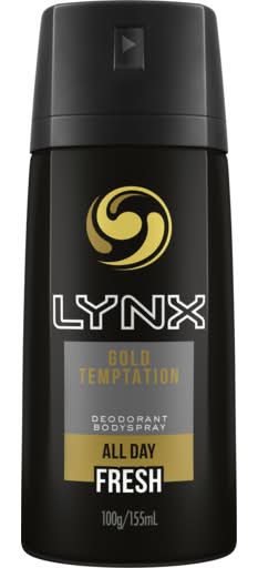 Lynx Men Body Spray Aerosol Deodorant Gold Temptation (155mL)