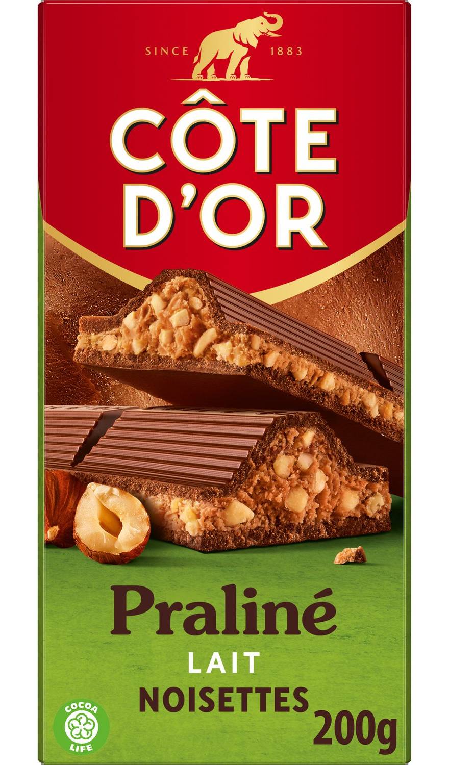 Côte d'Or - Chocolat au lait fourré praliné double noisettes (200g)