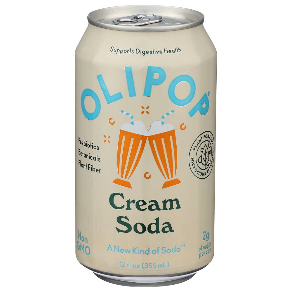 Olipop Soda, Cream (12 fl oz)