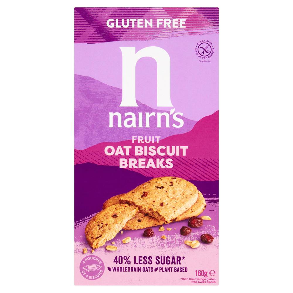 Nairns GLF Biscuit Break Oat &Fruit 160g