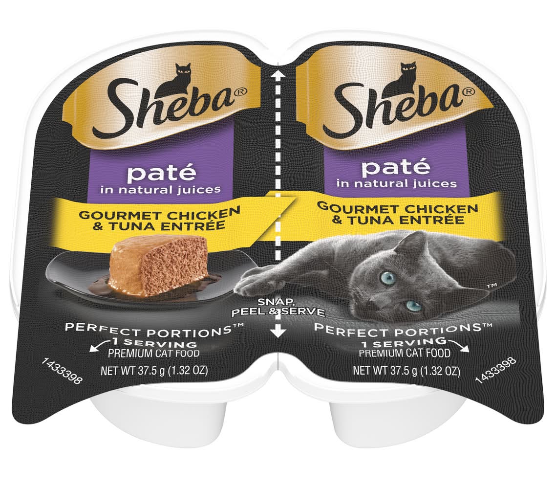 Sheba Perfect Portions Paté Chicken and Tuna Entree Wet Cat Food (2 x 1.32 oz)
