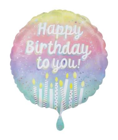 INFLATED Happy Birthday Candles Round Foil Balloon 18in