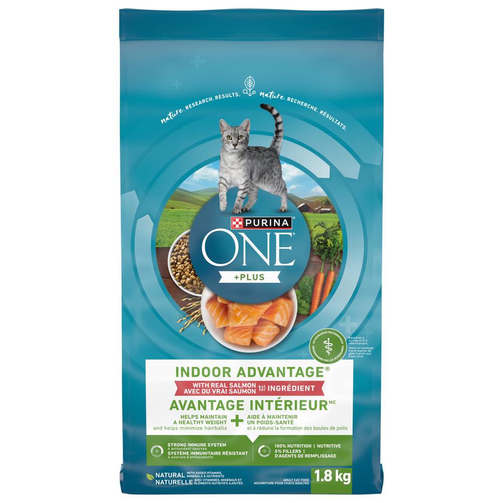 Purina One +Plus Indoor Advantage Cat Food, Salmon (1.8 kg)