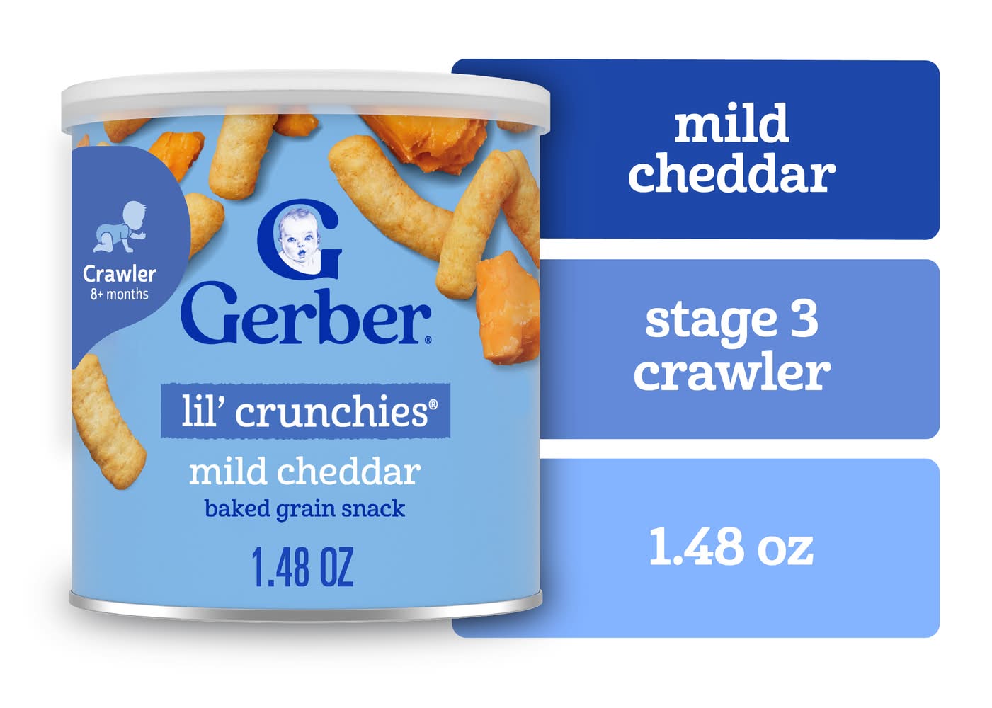 Gerber Baby Lil Crunchies Snacks, Mild Cheddar (1.48 oz)