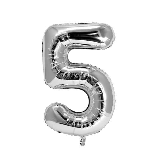 Silver Foil Number Balloon By Celebrate It