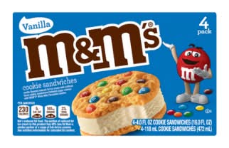 M&M's Vanilla Ice Cream Cookie Sandwich 4 oz