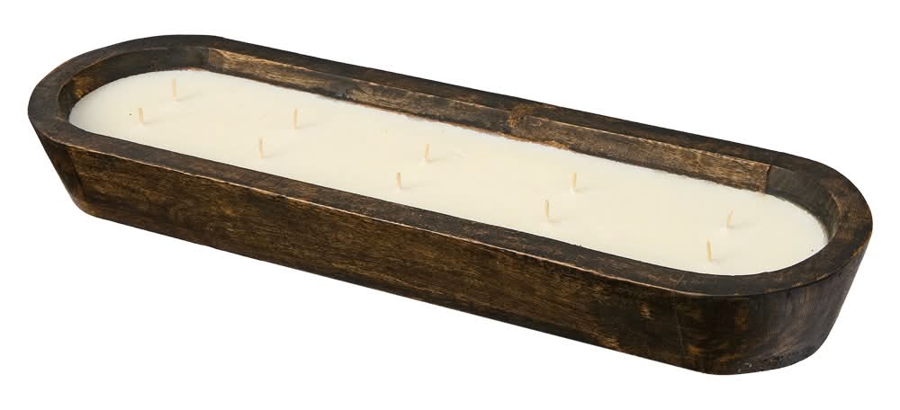 KIRKTON HOUSE Rustic Carved Wood Candle (32 oz)