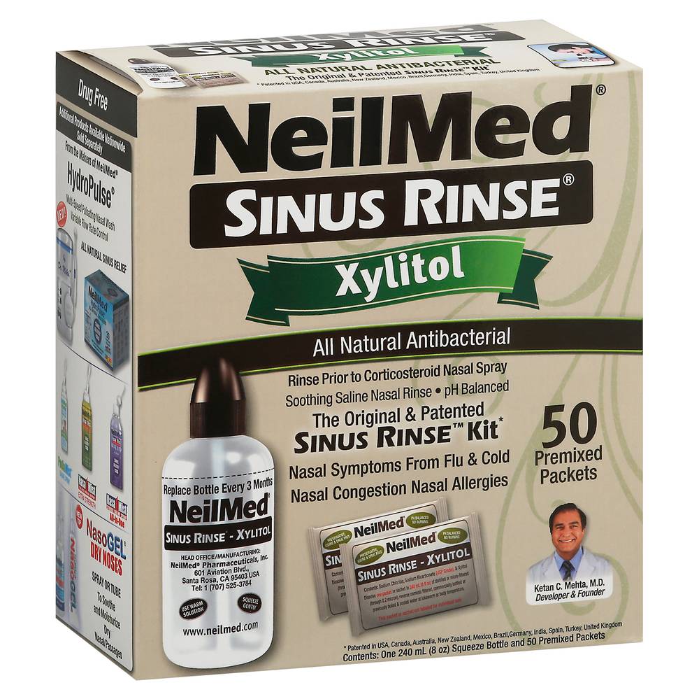 NeilMed Sinus Rinse Xylitol Kit With Refill Packets (9.6 oz)