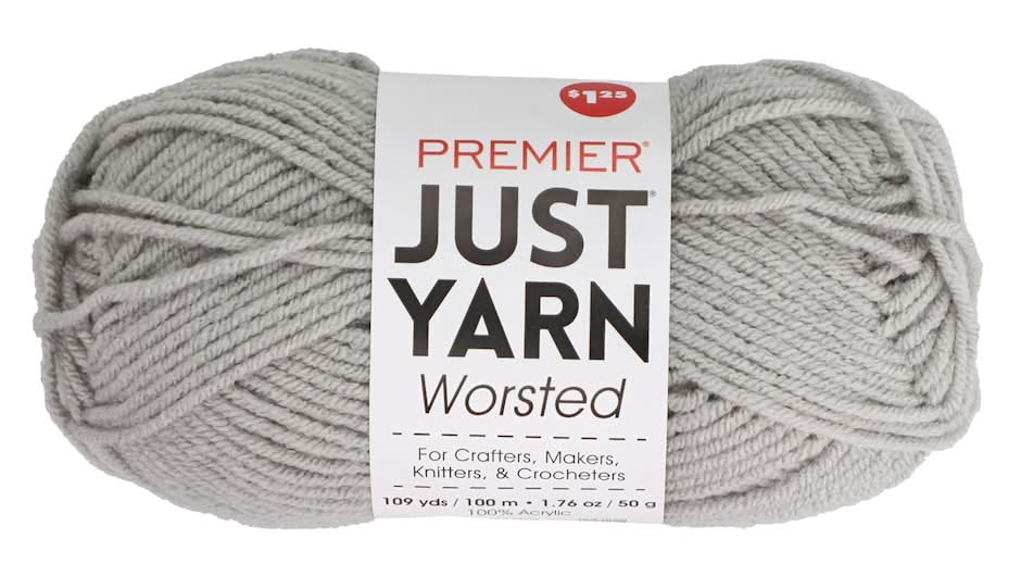 Premier Just Worsted Yarn, 100 m, Gray (1.76 oz)