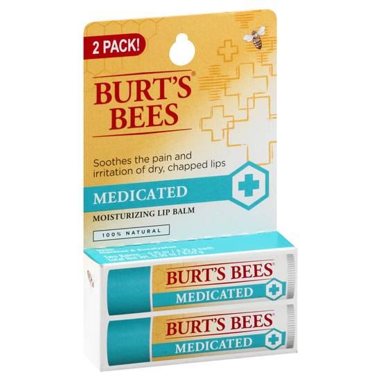 Burt's Bees Medicated Moisturizing Lip Balm (2 ct)