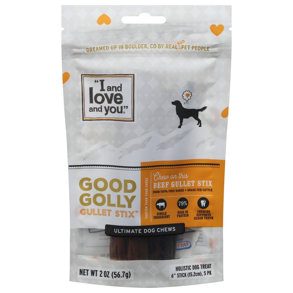 I and Love and You Good Golly Gullet Stix Dog Chews (beef)