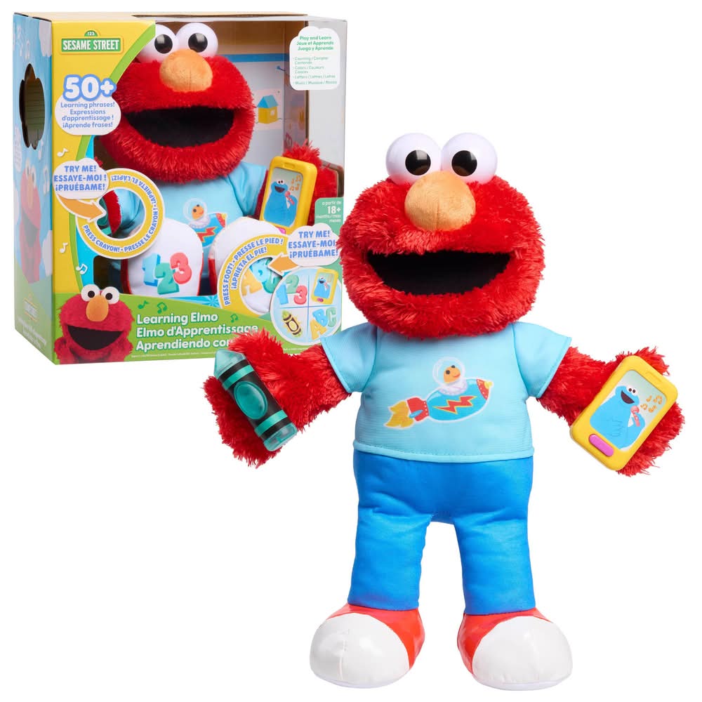Sesame Street Learning Elmo Interactive Plush Toy For 1.5y+, 13 in