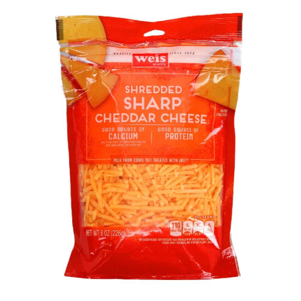 Weis Shredded Sharp Yellow Cheddar Cheese (8 oz)