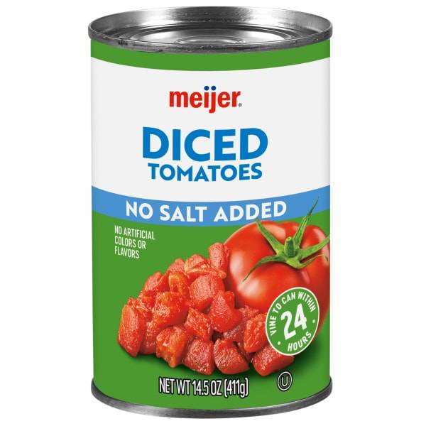 Meijer No Salt Added Diced Tomatoes