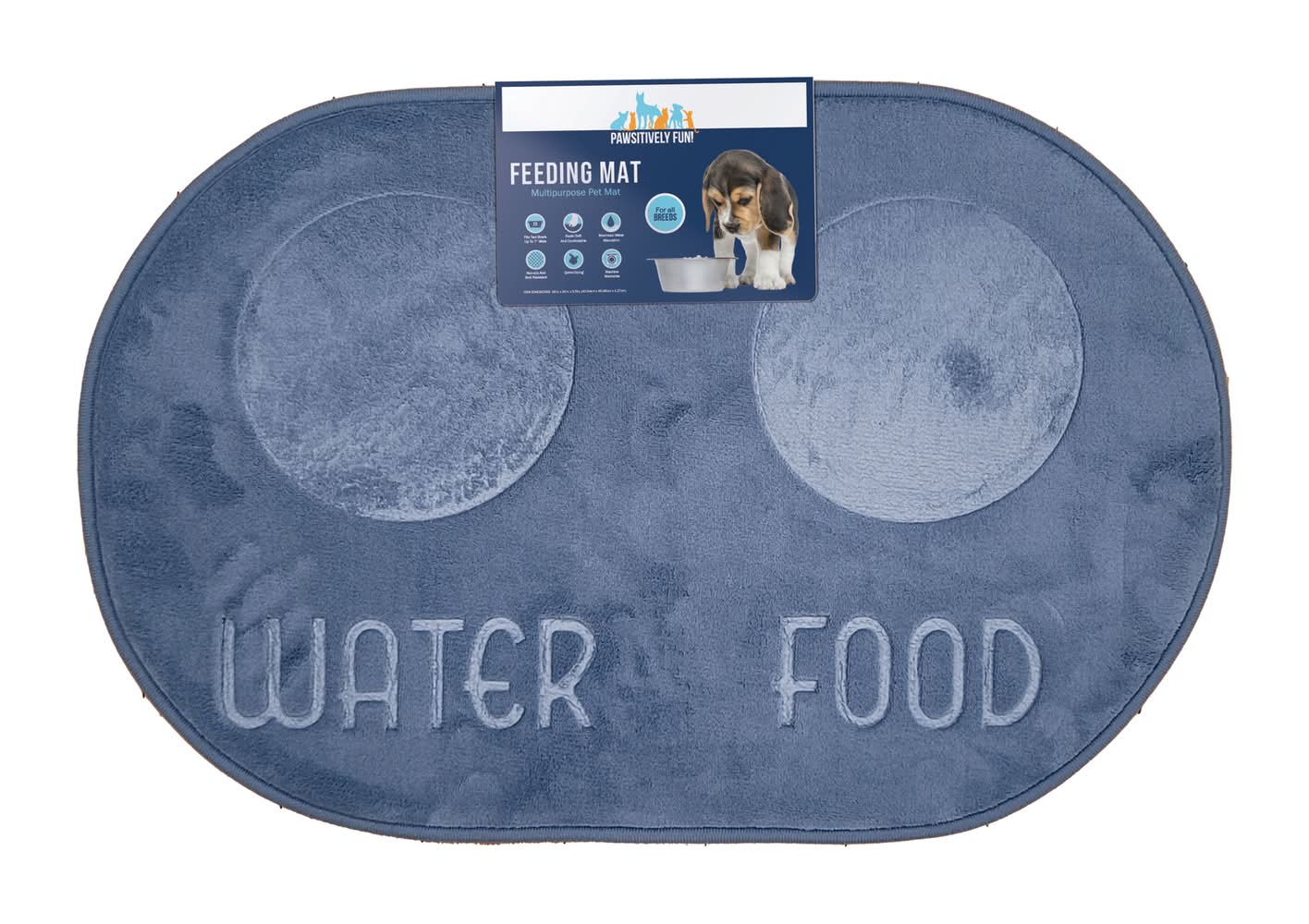 Microfiber Foam Pet Placemat 16in x 24in Blue