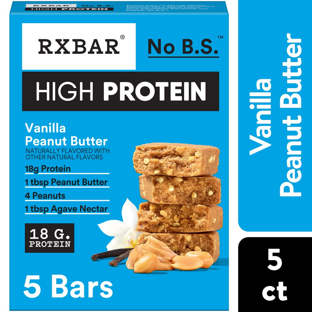 RXBAR High Protein Bars, Vanilla Peanut Butter (5 x 2.1 oz)
