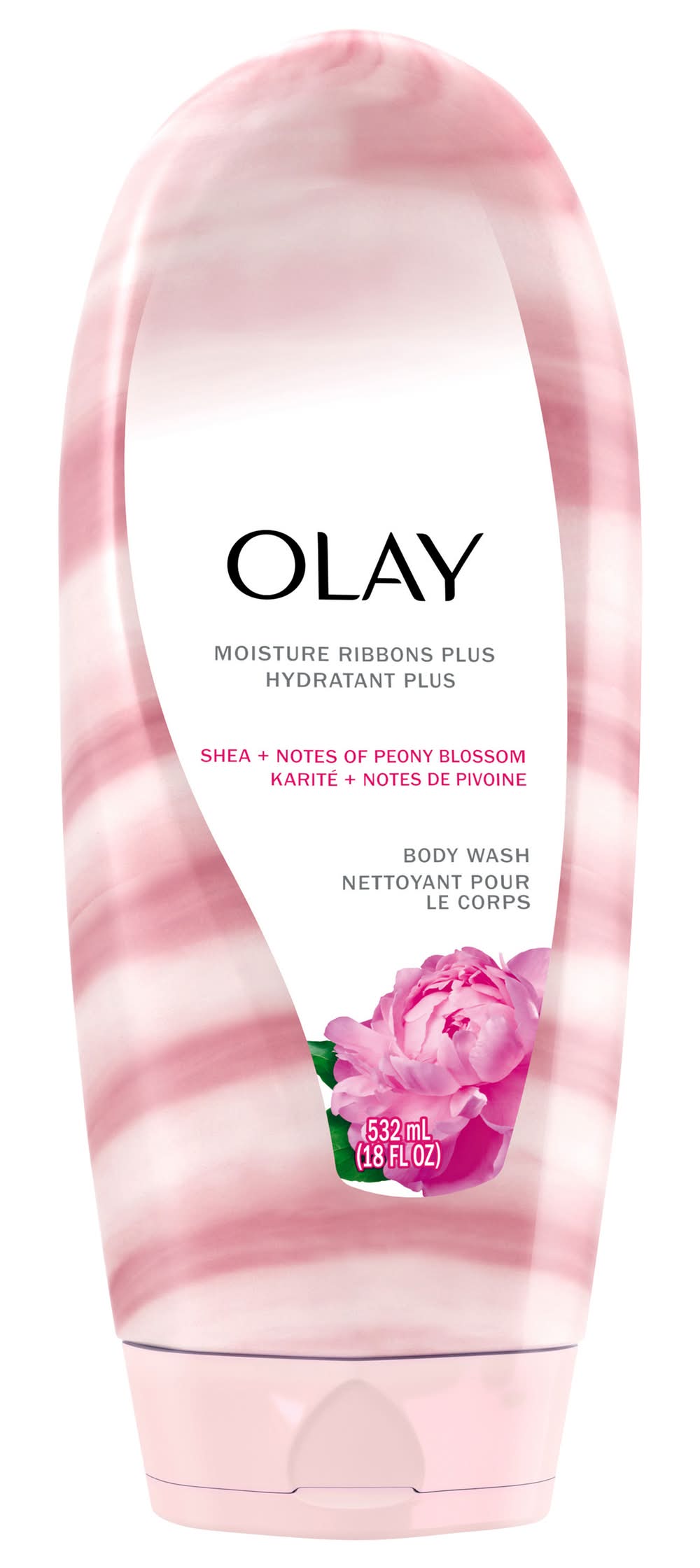 Olay Moisture Ribbons Plus Body Wash, Shea-Peony Blossom (18 fl oz)
