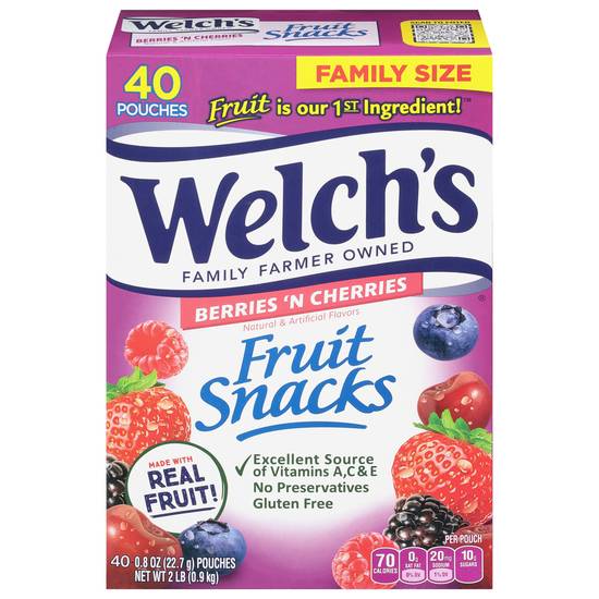 Welch's Family Size Berries 'N Cherries Fruit Snacks (40 pouches)