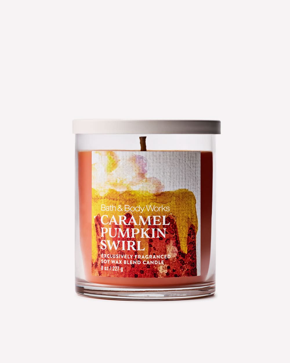 Bath & Body Works Single Wick Soy Wax Blend Candle, Caramel Pumpkin Swirl (8 oz)