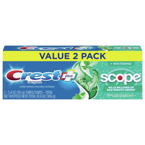 Crest Plus Scope Minty Fresh Whitening Toothpastes