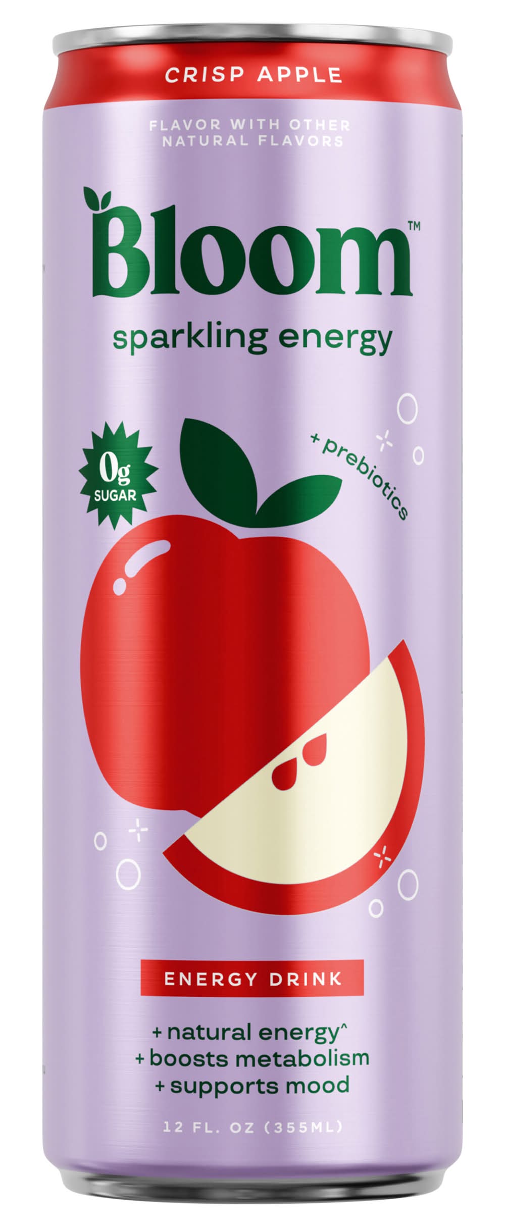 Bloom Sparkling Energy Drink, Crisp Apple (12 fl oz)