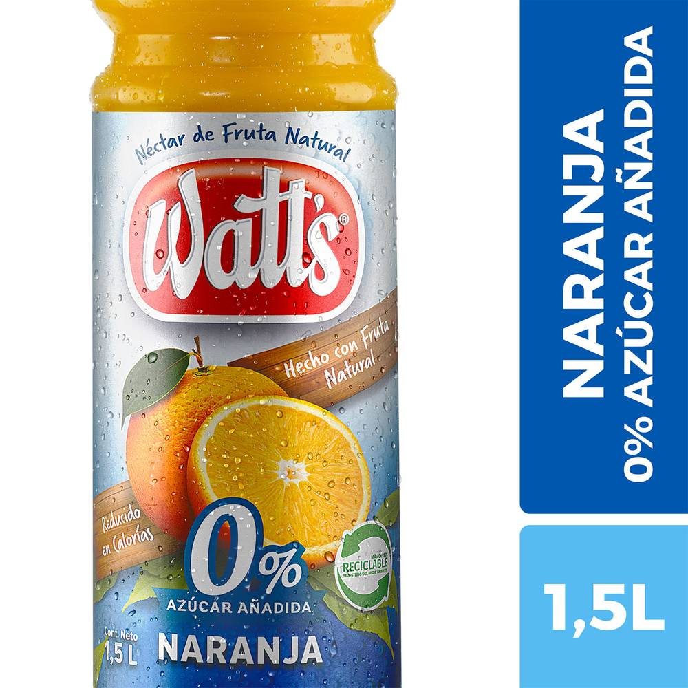 Watt's jugo néctar de naranja 0% azúcar añadida (1.5 l)