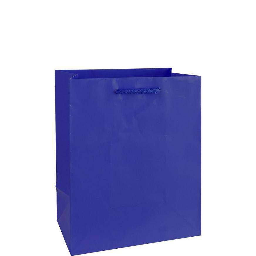 Medium Glossy Royal Blue Gift Bag, 7.75in x 9.5inA