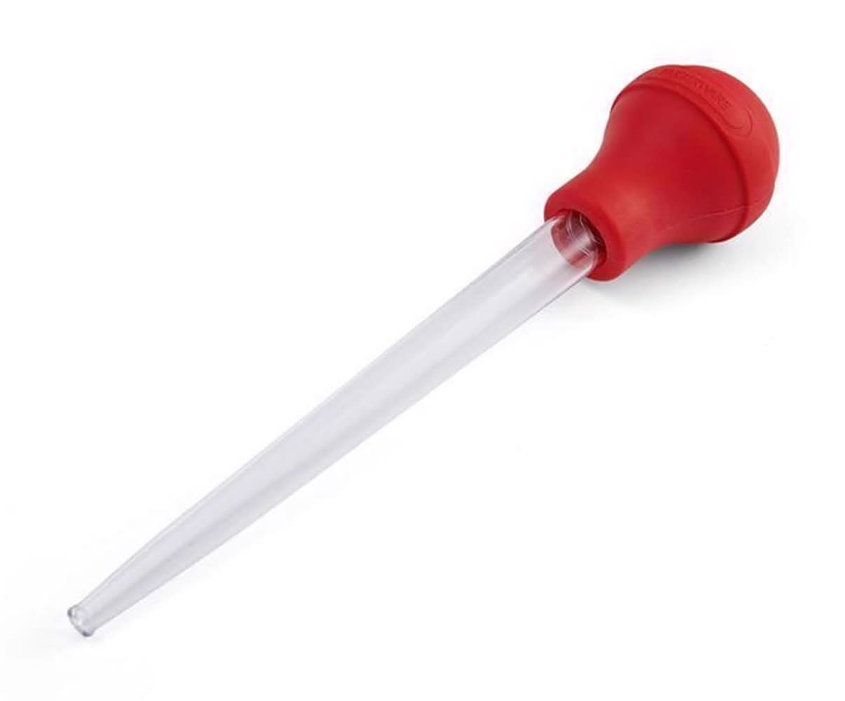 Farberware Red/Clear Plastic/Rubber/Silicone Baster