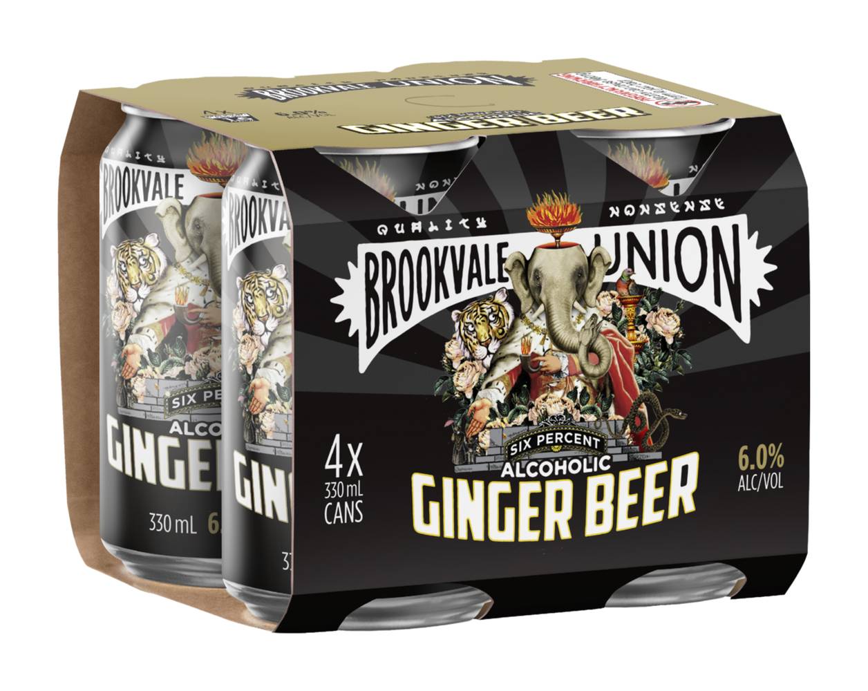 Brookvale Union Ginger Beer 6% Can 4x330mL