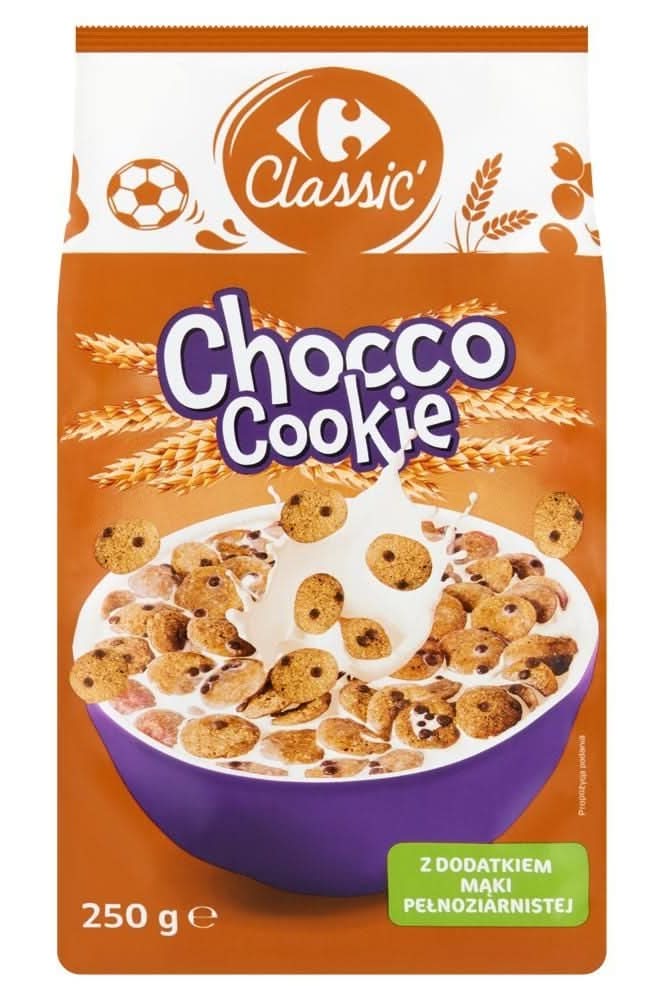 Carrefour Classic Chocco Cookie Płatki zbożowe 250 g