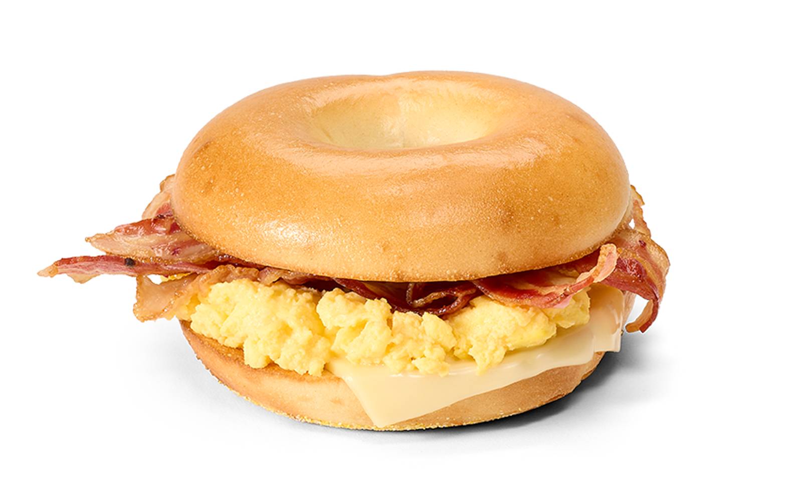 Sandwich Breakfast Bagel Whole Premium: Scrambled Eggs Bacon - Each