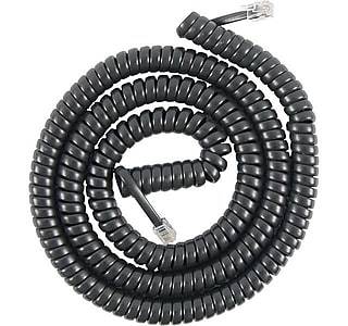Power Gear 76139 25' Coiled Telephone Line Cord, Black