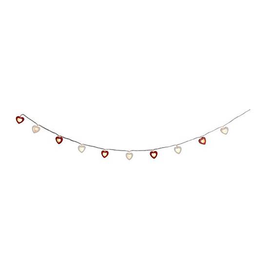 H for Happy™ 10-Count Valentine's Day LED String Lights in White/Red