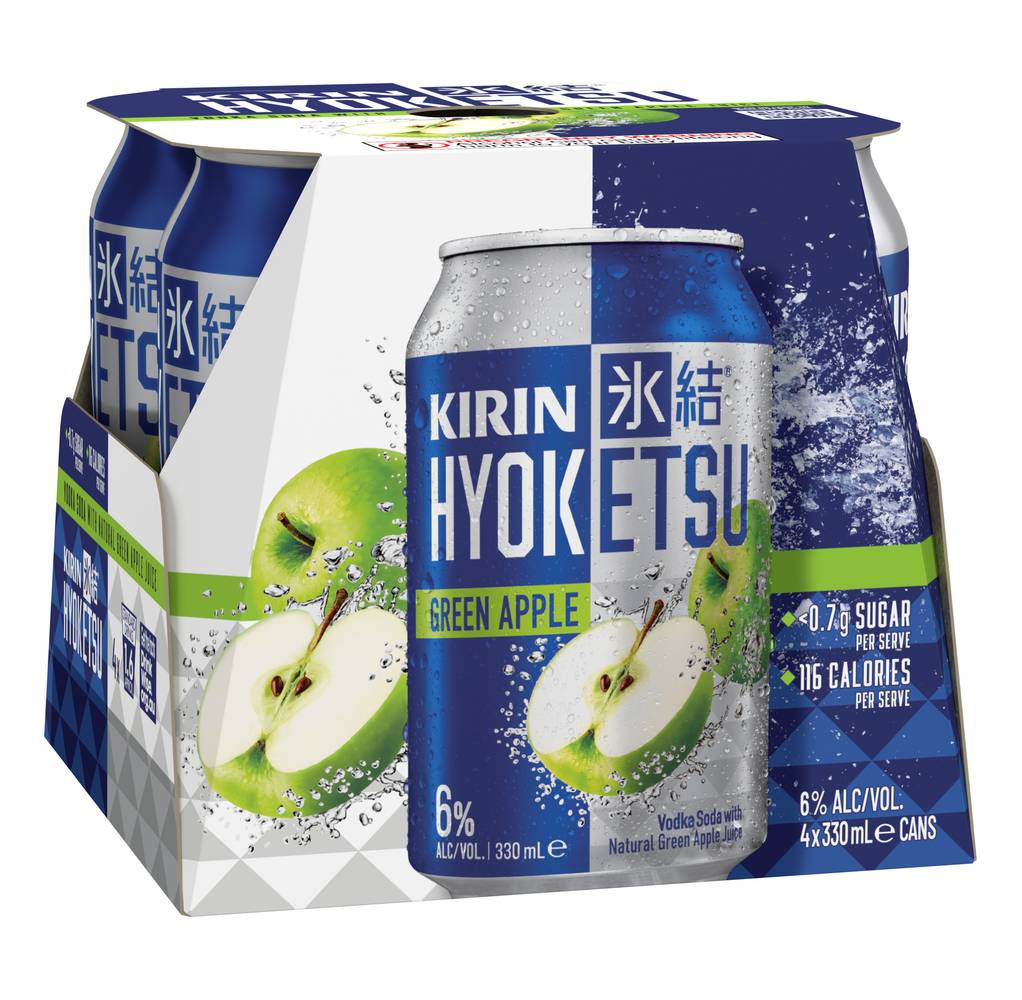 Kirin Hyoketsu Green Apple Can 330mL x Pack 4