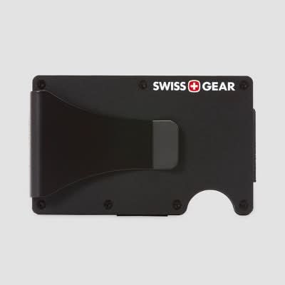 SwissGear Aluminium Rfid Card Holder With Money Clip, OSFM, Black