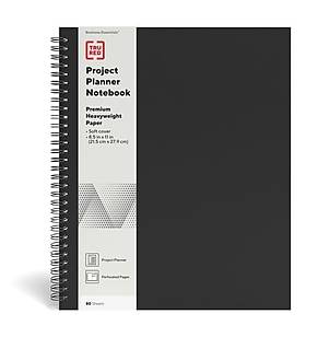 TRU RED™ Large Soft Cover Project Planner Notebook, Black (TR54986)