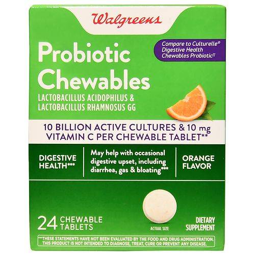 Walgreens Probiotic Chewables 10 Billion Active Cultures - 24.0 ea